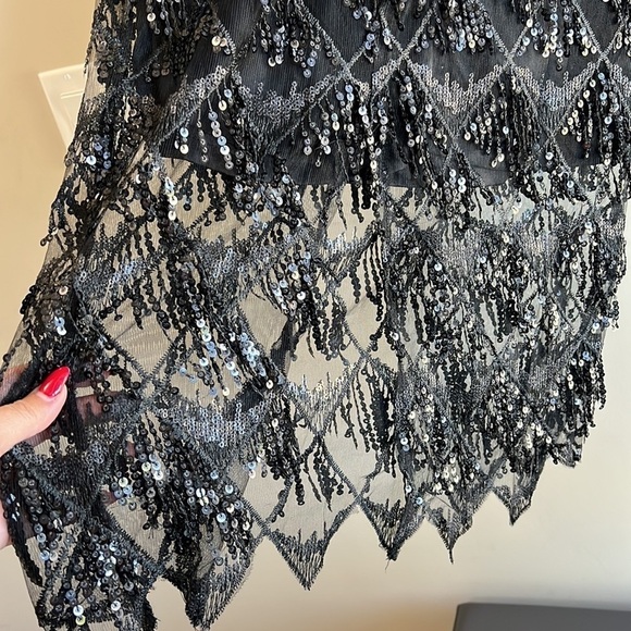 New Black Sequin Midi Dress - Picture 12 of 14